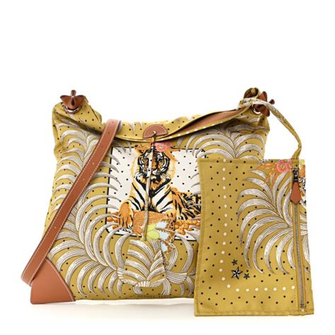 HERMES Silk Barenia Tiger Royal Silky City 33 Bag